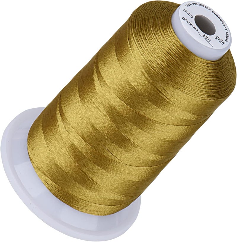 simthread 5500Yds Embroidery Thread, 5000M High-Yardage 40WT 100% Polyester Thread – 170+ Vivid Colors, High-Speed Rated – Compatible with Brother, Singer, Janome & More - Russet Brown 330 - Image 1